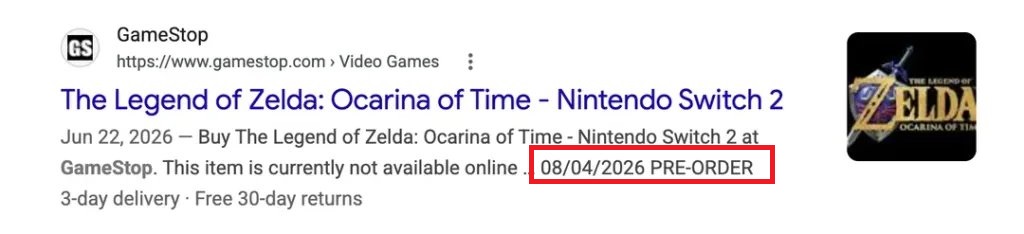 GameStop意外泄密 《塞尔达传说：时之笛》重制版预购或8月4日开启
