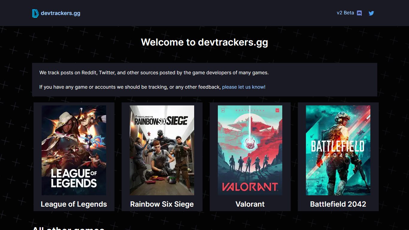 Games Dev Tracker 官网截图